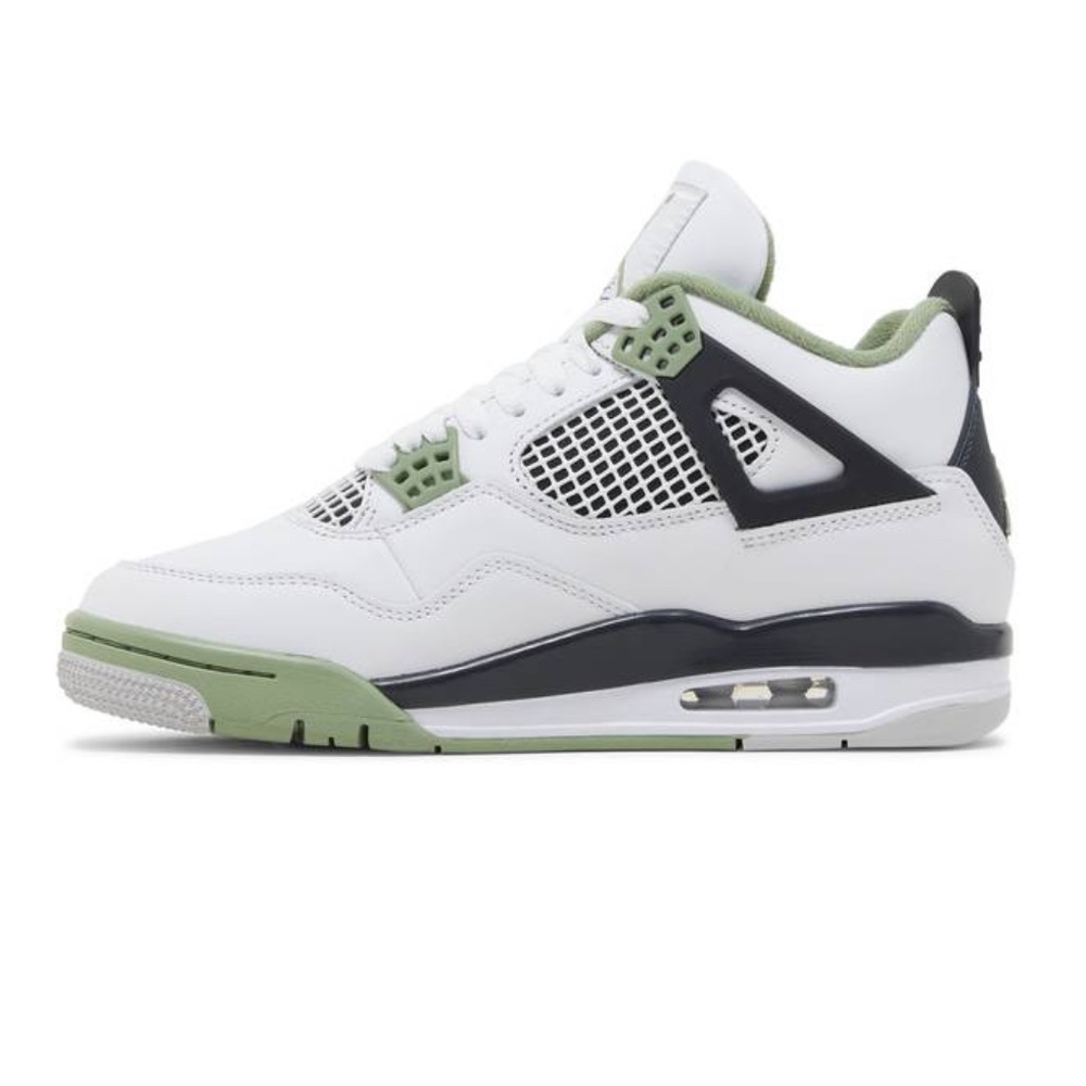 Nike Women’s Air Jordan 4 “Oil Green” Seafoam Basketball Shoe Sneaker - Picture 11 of 16